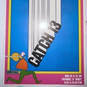 Vtg PETER MAX Catch 13 Psychedelic Cloud 1970 11x16 Pop Art Poster Advertisement